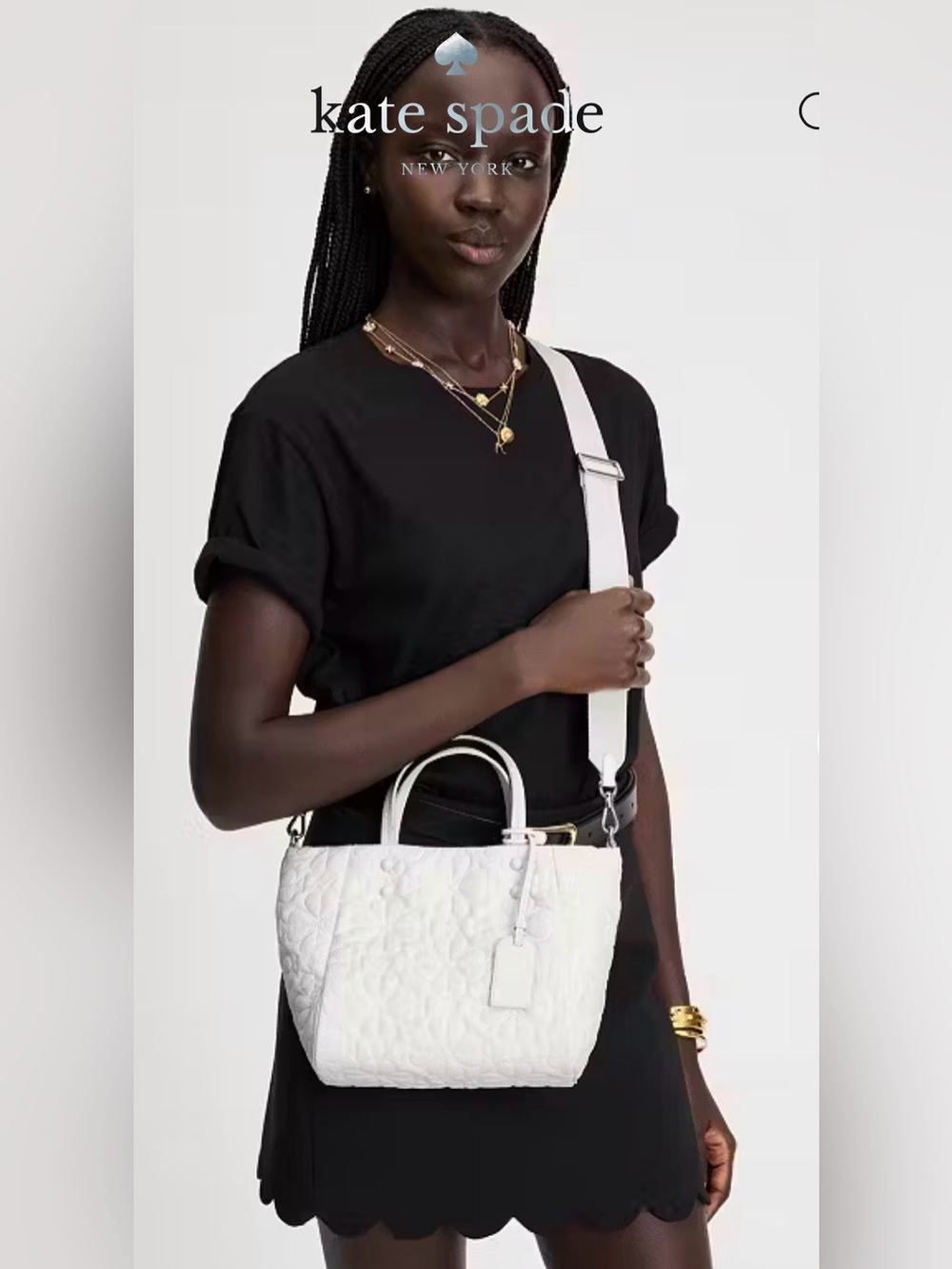 Kate Spade New York Tilly Quilted Sm Tote. White Dove. - Picture 6 of 15